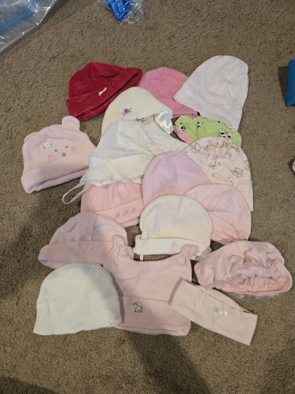 Assorted Baby Girls Hat Set - Pink & White